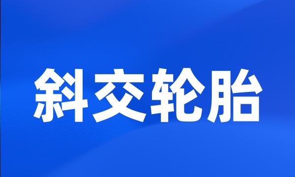 斜交轮胎