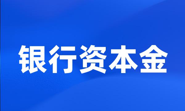 银行资本金