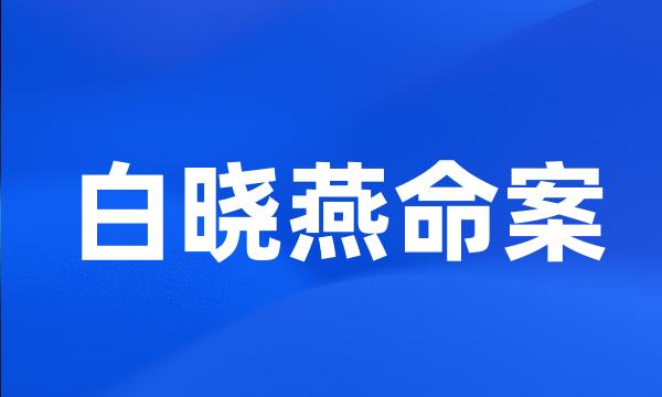 白晓燕命案