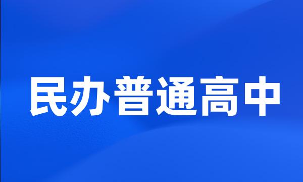 民办普通高中