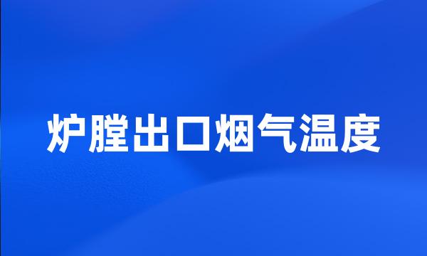 炉膛出口烟气温度