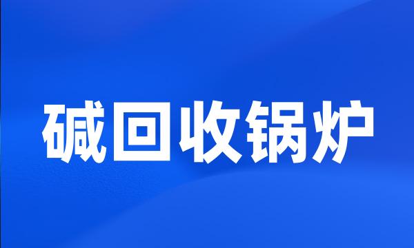 碱回收锅炉