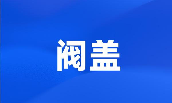 阀盖