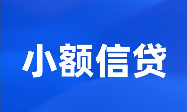 小额信贷