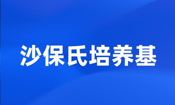 沙保氏培养基