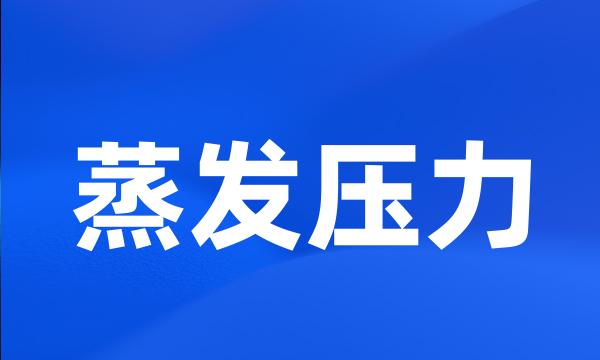 蒸发压力