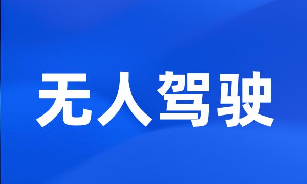 无人驾驶