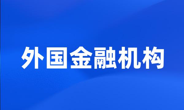 外国金融机构