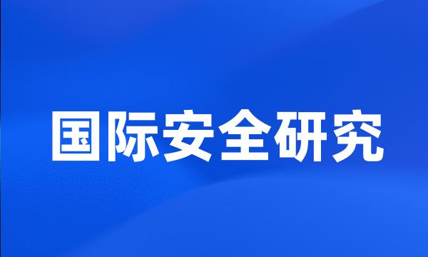 国际安全研究