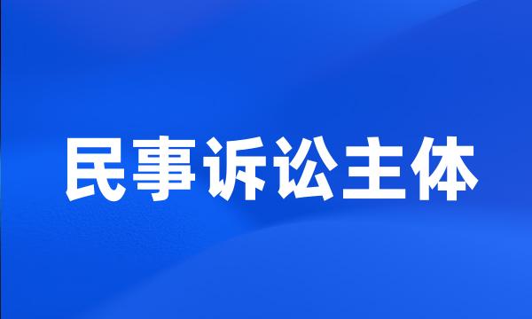 民事诉讼主体