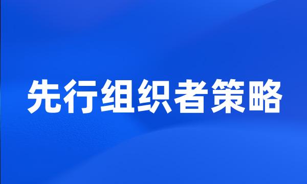 先行组织者策略