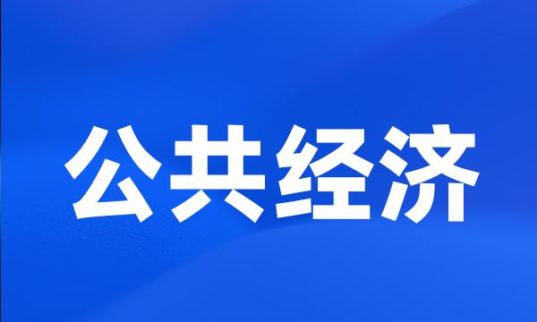 公共经济