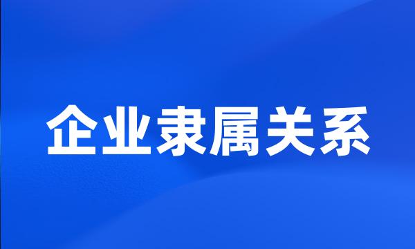 企业隶属关系