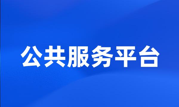 公共服务平台