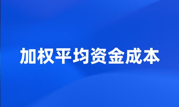 加权平均资金成本