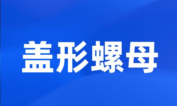 盖形螺母