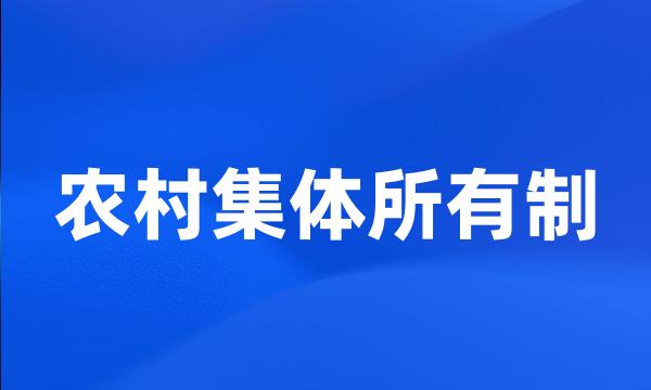 农村集体所有制