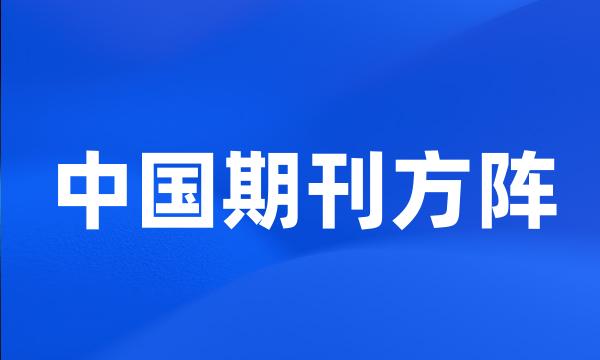 中国期刊方阵