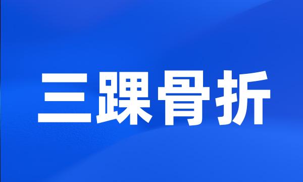 三踝骨折