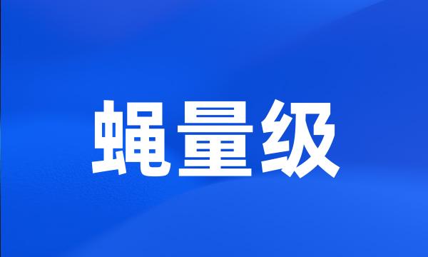 蝇量级