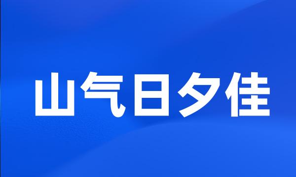 山气日夕佳