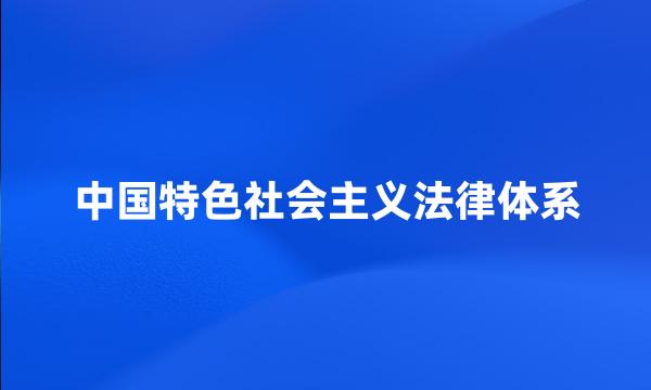 中国特色社会主义法律体系