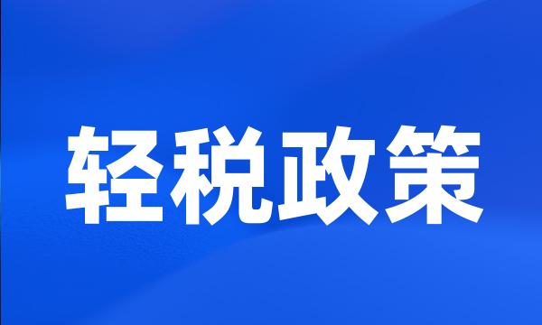 轻税政策