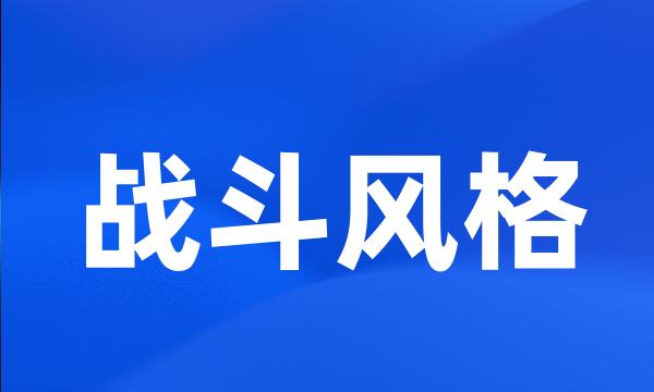 战斗风格