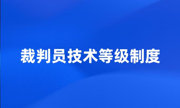 裁判员技术等级制度