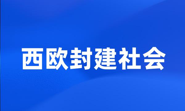 西欧封建社会