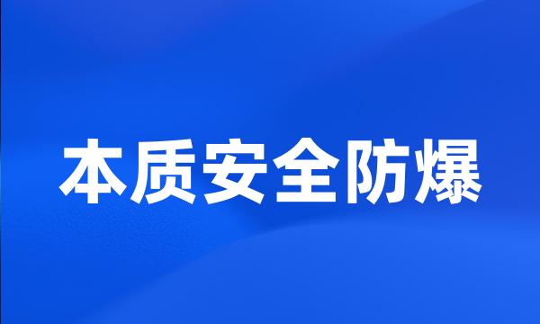 本质安全防爆