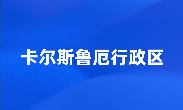 卡尔斯鲁厄行政区