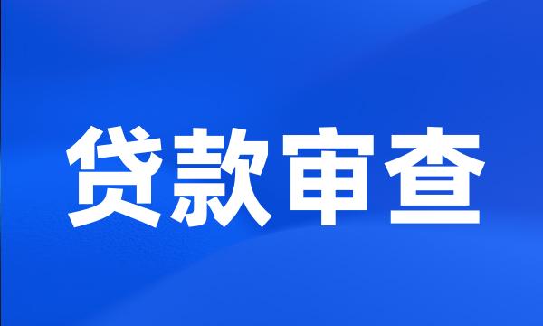 贷款审查