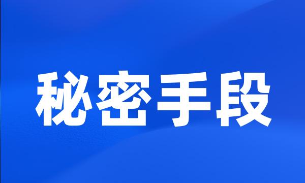 秘密手段