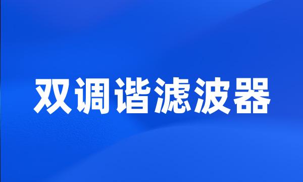 双调谐滤波器