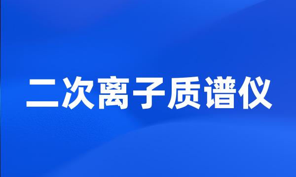 二次离子质谱仪