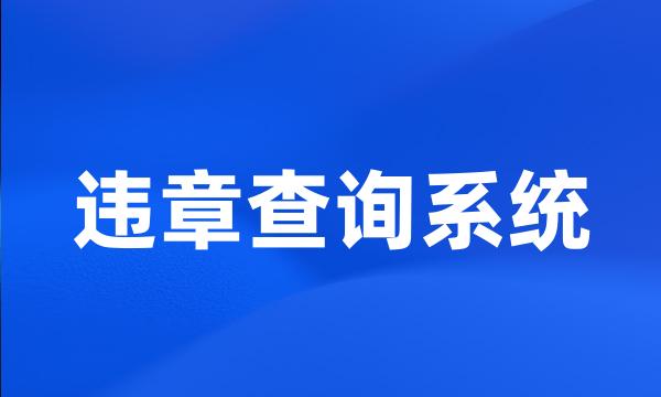 违章查询系统