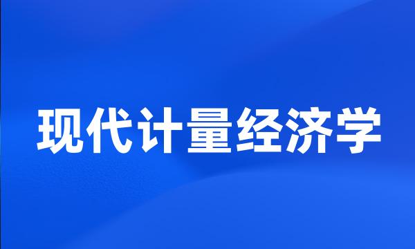 现代计量经济学