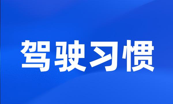 驾驶习惯