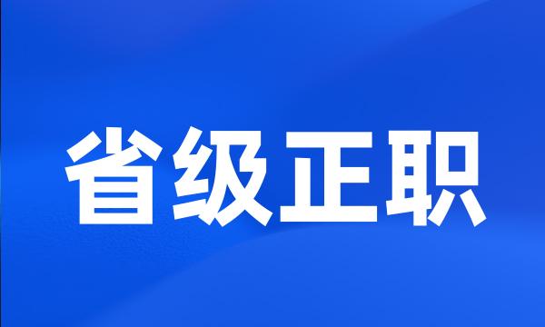 省级正职