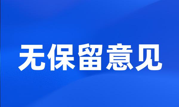 无保留意见