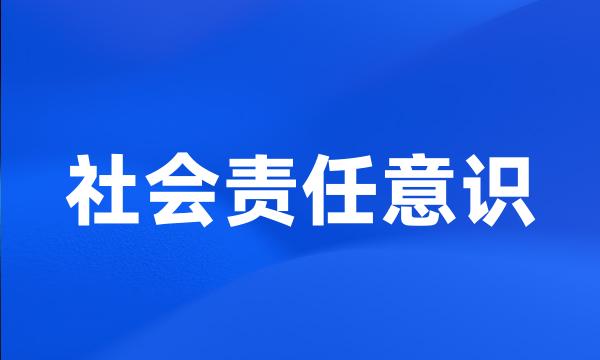 社会责任意识