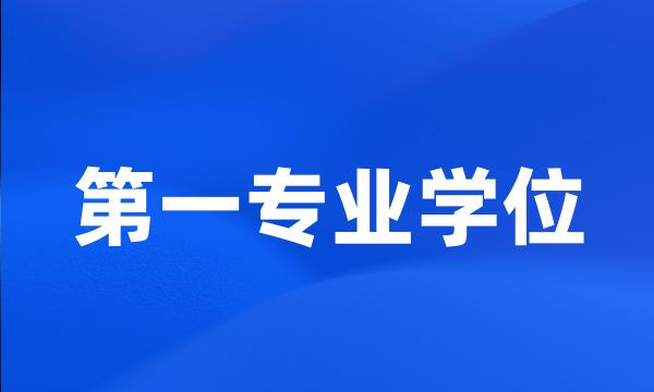 第一专业学位