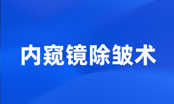 内窥镜除皱术