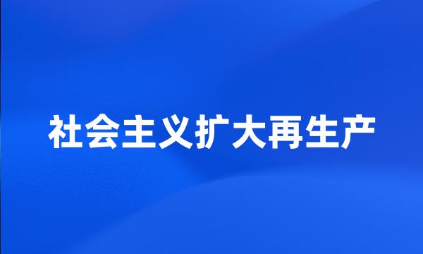 社会主义扩大再生产