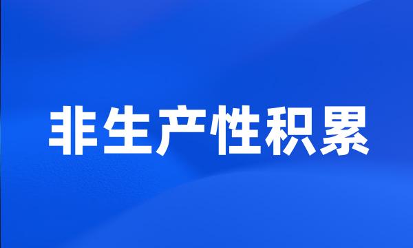 非生产性积累