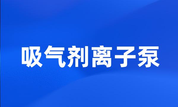 吸气剂离子泵