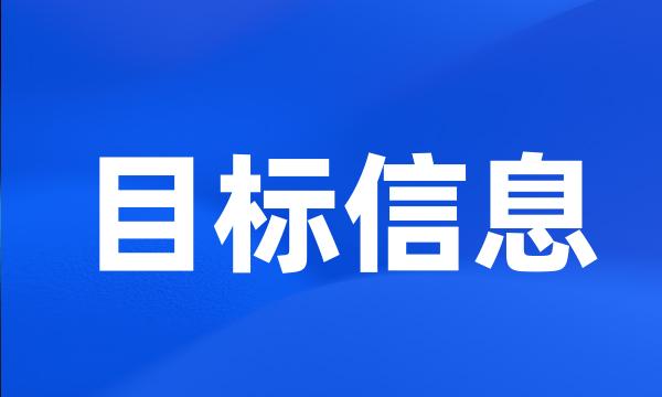 目标信息