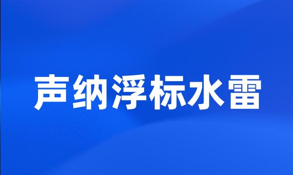 声纳浮标水雷