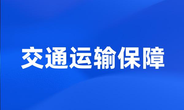 交通运输保障